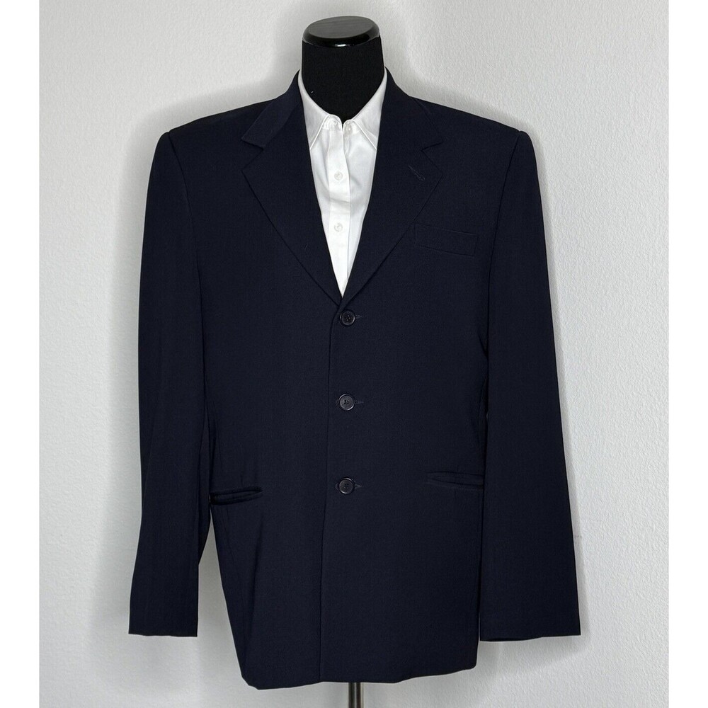 Daniel Hechter Sport Coat Mens 48R‎ Navy Blue Three Button Blazer Suit Jacket